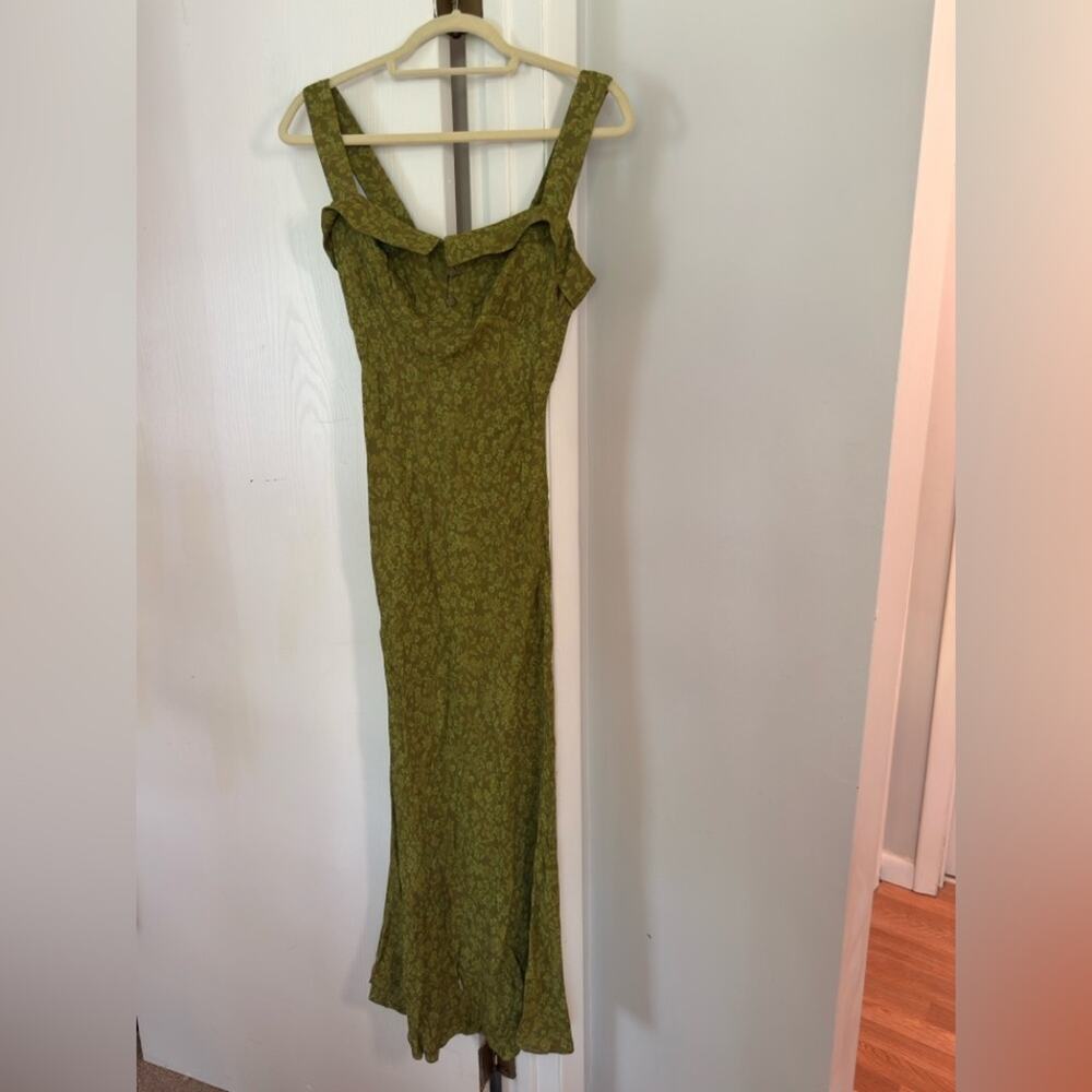Reformation Olive Green Floral Midi Dress - Picture 2 of 4